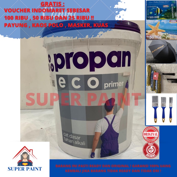 CAT DASAR INTERIOR PROPAN ECO PRIMER WARNA PUTIH UKURAN 25KG PAIL