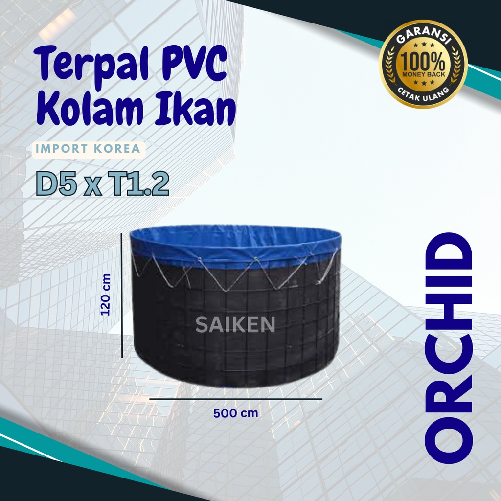TERPAL KOLAM BULAT D5xT1.2 / D 500 x T 120 TERPAL KOLAM ORCHID