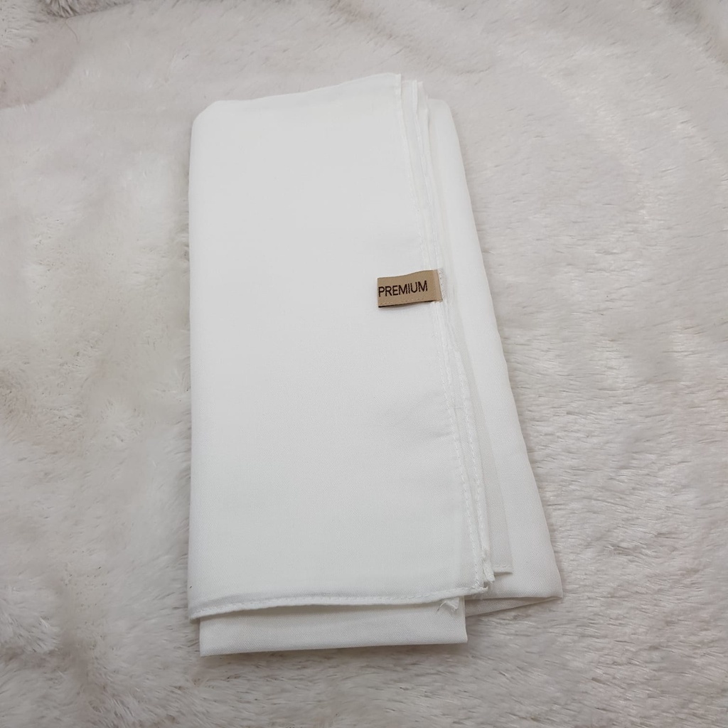 kerudung jilbab segi empat bahan PARIS VOAL PREMIUM anti letoy bisa untuk sekolah warna PUTIH BW