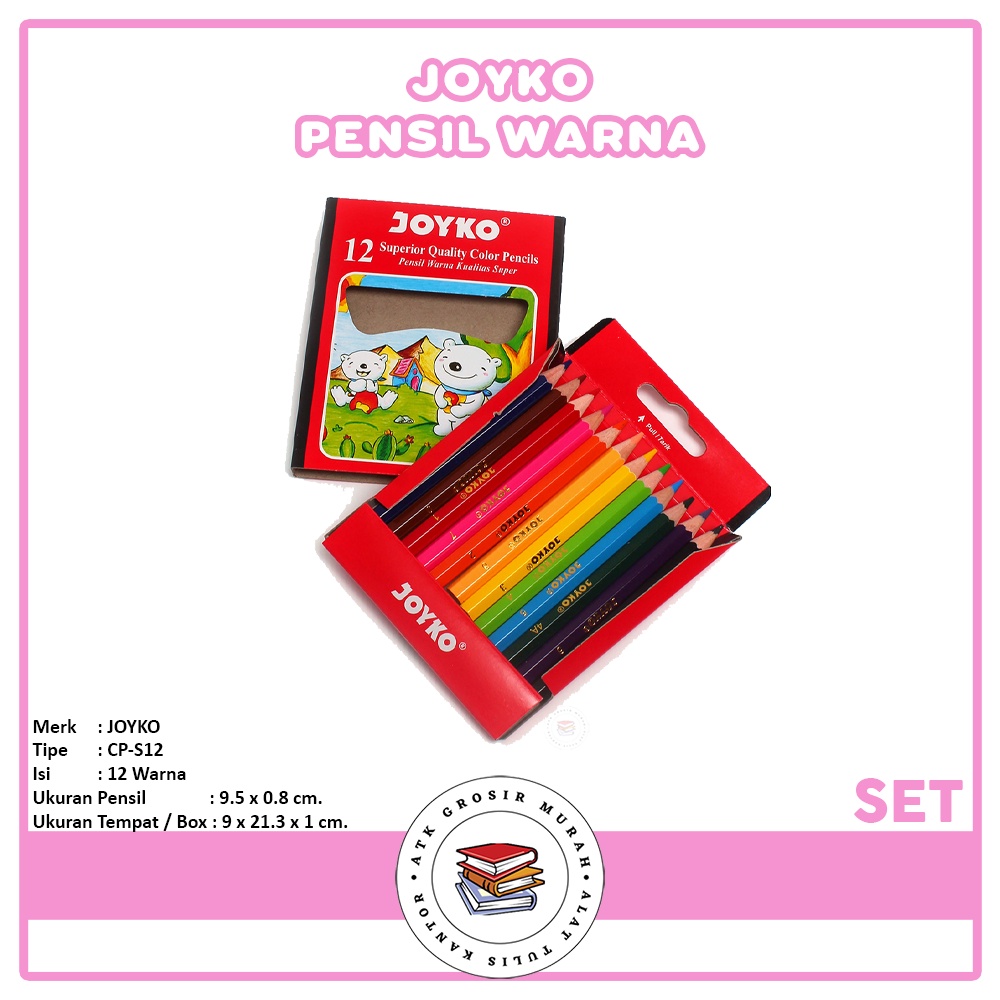 

JOYKO - Pensil Warna 12 Joyko Kecil CP-S12 Mini - Set