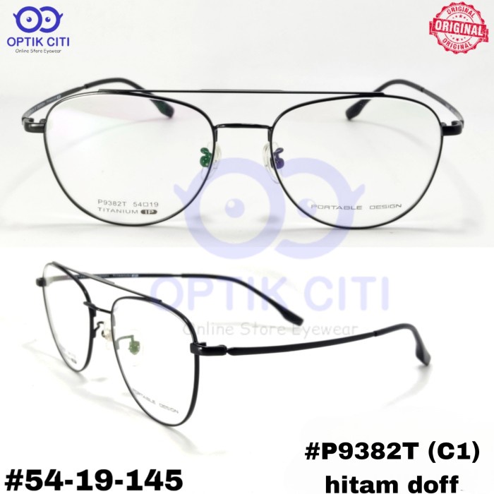 Frame Kacamata Pria Wanita Portable Design P 9382T Titanium Original