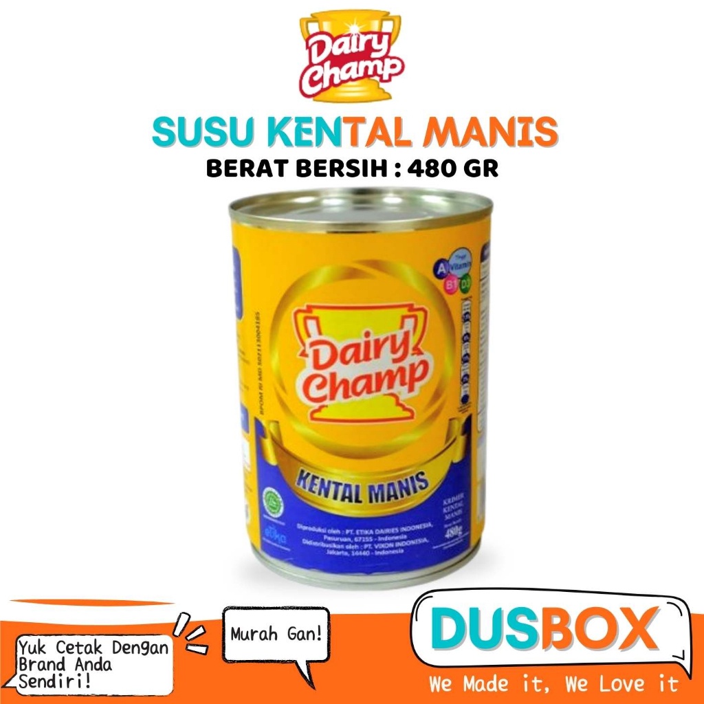 

Dairy Champ Susu Kentan Manis / Susu Kental Manis 480gr / Susu Kental Manis Putih