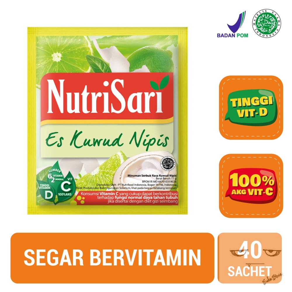 

NutriSari Es Kuwud Nipis 40 Sachet - Minuman Buah Vitamin C Vitamin D Kelapa Jeruk Nipis