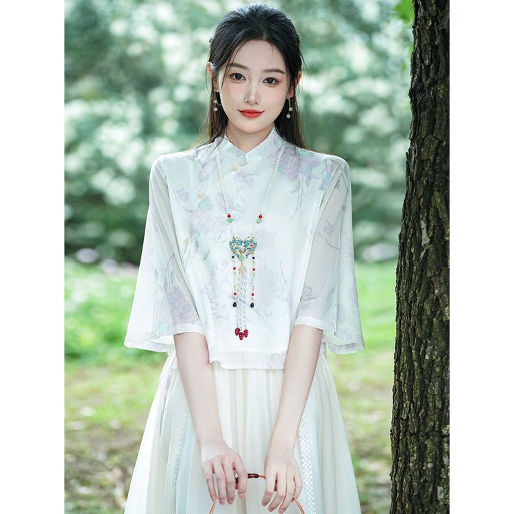 New improved cheongsam two-piece Hanfu women's suit