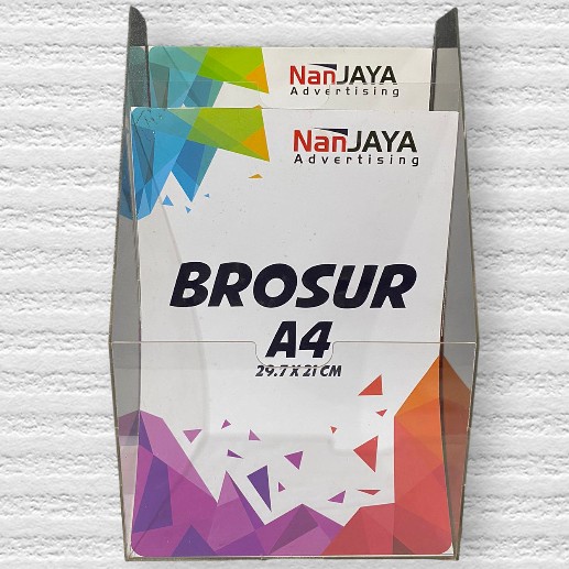 

RAK/TEMPAT BROSUR ACRYLIC/AKRILIK UKURAN A4(21x29.7) 2SUSUN/2 TINGKAT