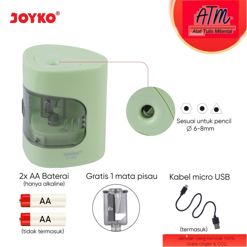 

Electric Sharpener Serutan Elektrik Joyko A-158E