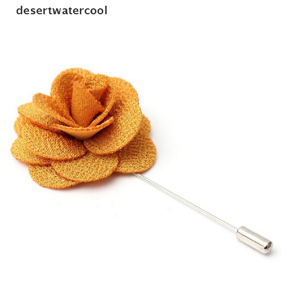 Deid 1pc Pin Kerah Bunga Buatan Tangan Boutonniere Tongkat Bros Pin Aksesoris Pria Martijn