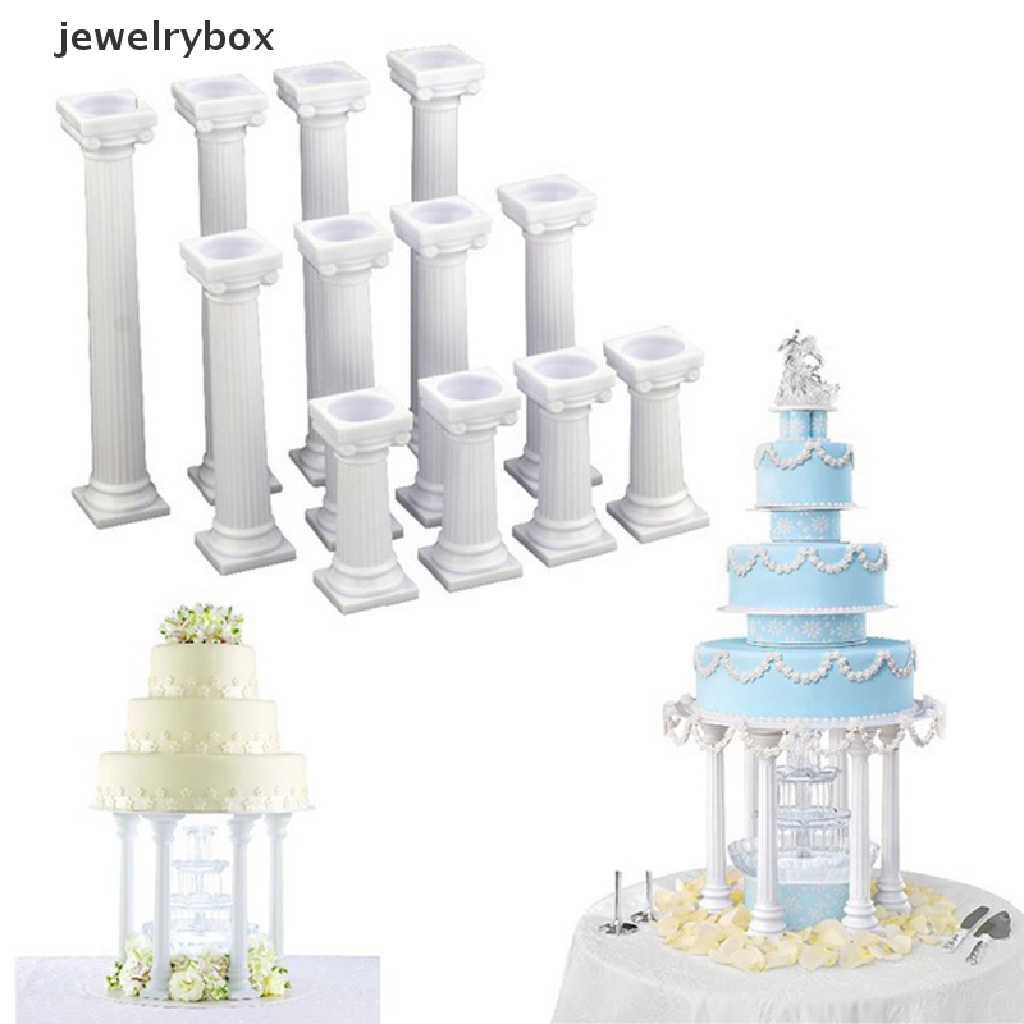 [jewelrybox] 4pcs/set Standing Bertingkat Kue Kolom Romawi, Fondant Cakes Tier Separator Support Boutique