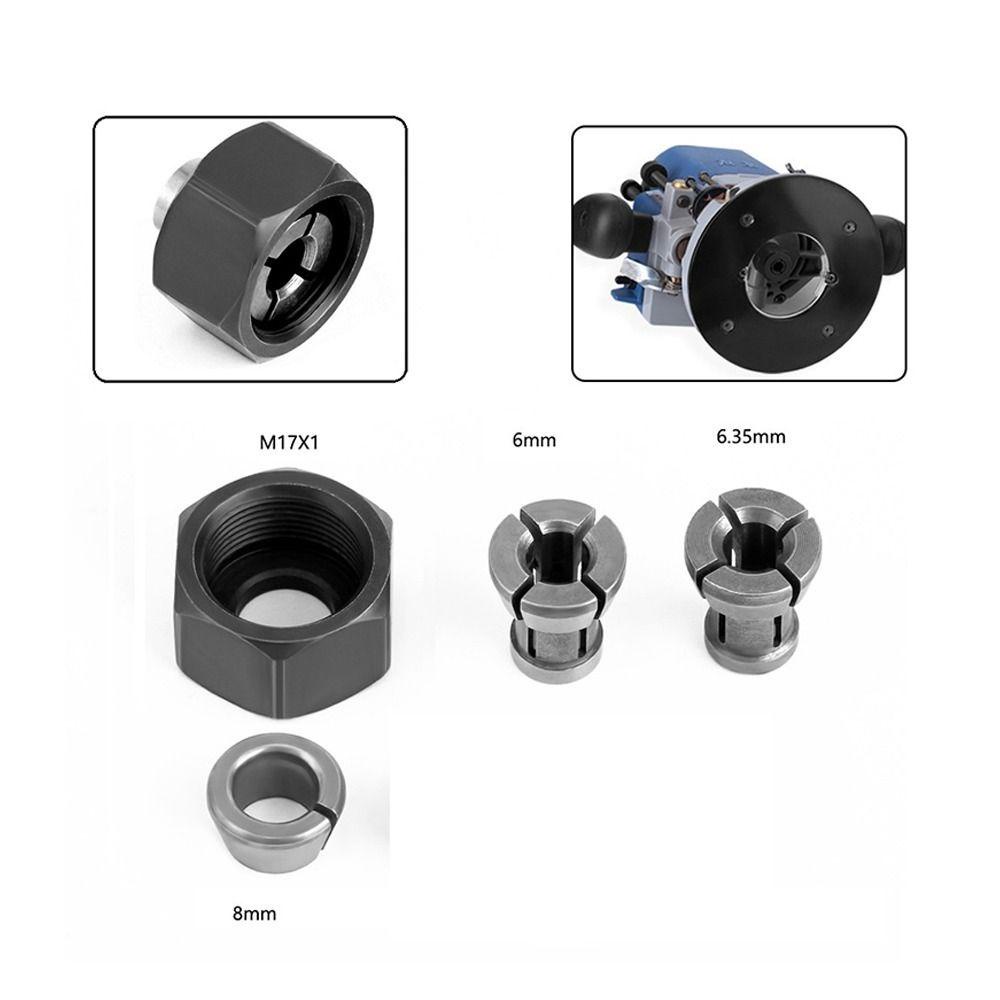 Lanfy Collet Chuck With Nut 2pcs/set Alat Potong Router Elektrik|Alat Pertukangan Collet Chuck Adapter Router Bit Collets