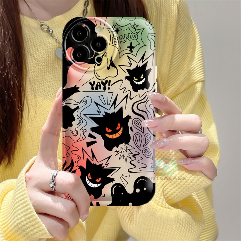 Realme C55 10 C15 C12 C25S C11 C20 realme5 5i 6i C3 8i C21Y C25Y Pokémon Gengai Silikon Airbag Case Binteacase