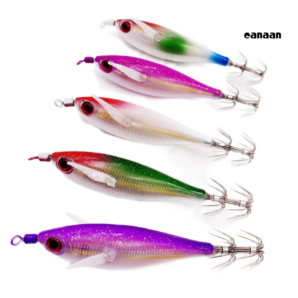 Cnn-5.5cm Kait Cumi Udang Dengan Efek Bercahaya Simulasi Angling Plastik Luminous Wooden Shrimp Squid Hooks Outdoor Fishing