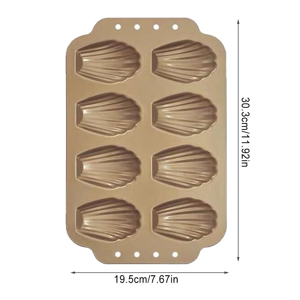 8rongga Loyang Kue Bentuk Kerang Dessert Cetakan Baja Karbon Jelly Puding Bakeware Terintegrasi Reusable Mold