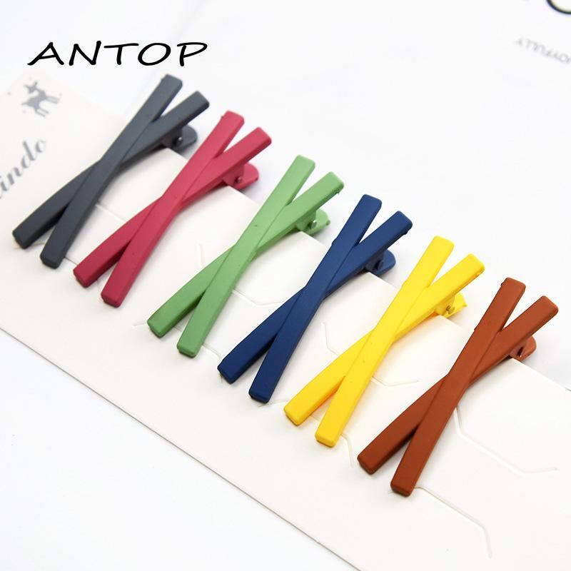 [Antop Termurah] Frosted Cross Hair Clip Jepit Rambut Sederhana Warna Permen Manis Klip Samping Poni Klip