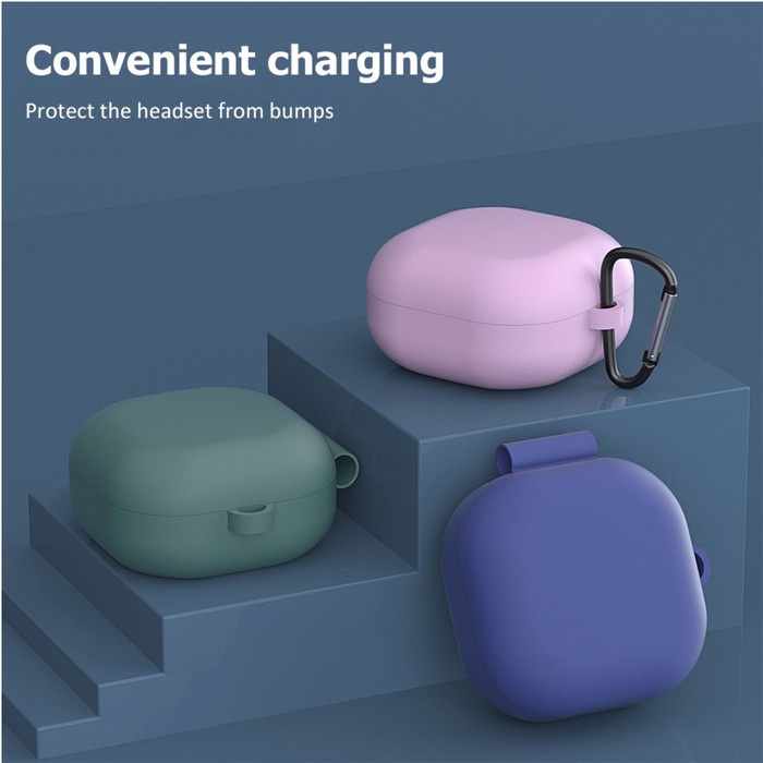 Soft Case Silikon TWS Samsung Galaxy Buds Live/Pro/2/2 Pro + carabiner