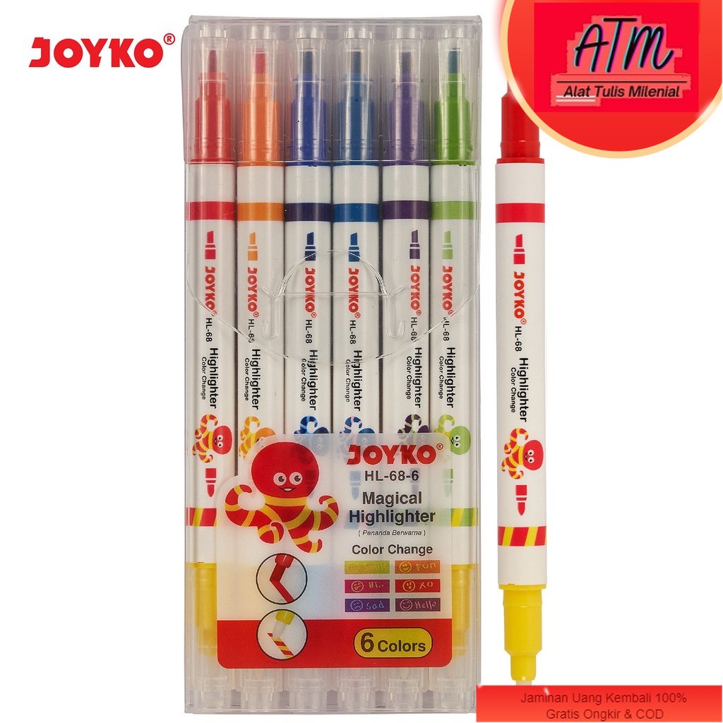 

Magical Highlighter Penanda Berwarna HL-68-6 1 Set 6 Pcs Warna