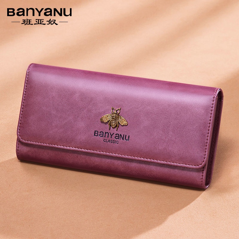 Sera Dompet Panjang Wanita Bagian 2023 Gaya Korea Baru Kulit Sapi Multi-Kartu Fungsi Dompet Fashion Retro Wanita Kopling tas