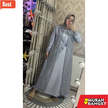Tren baju lebaran wanita 2023- SABIAN BRUKAT REAL PICTURE/ gamis murah/ gamis brokat/ dress terbaru