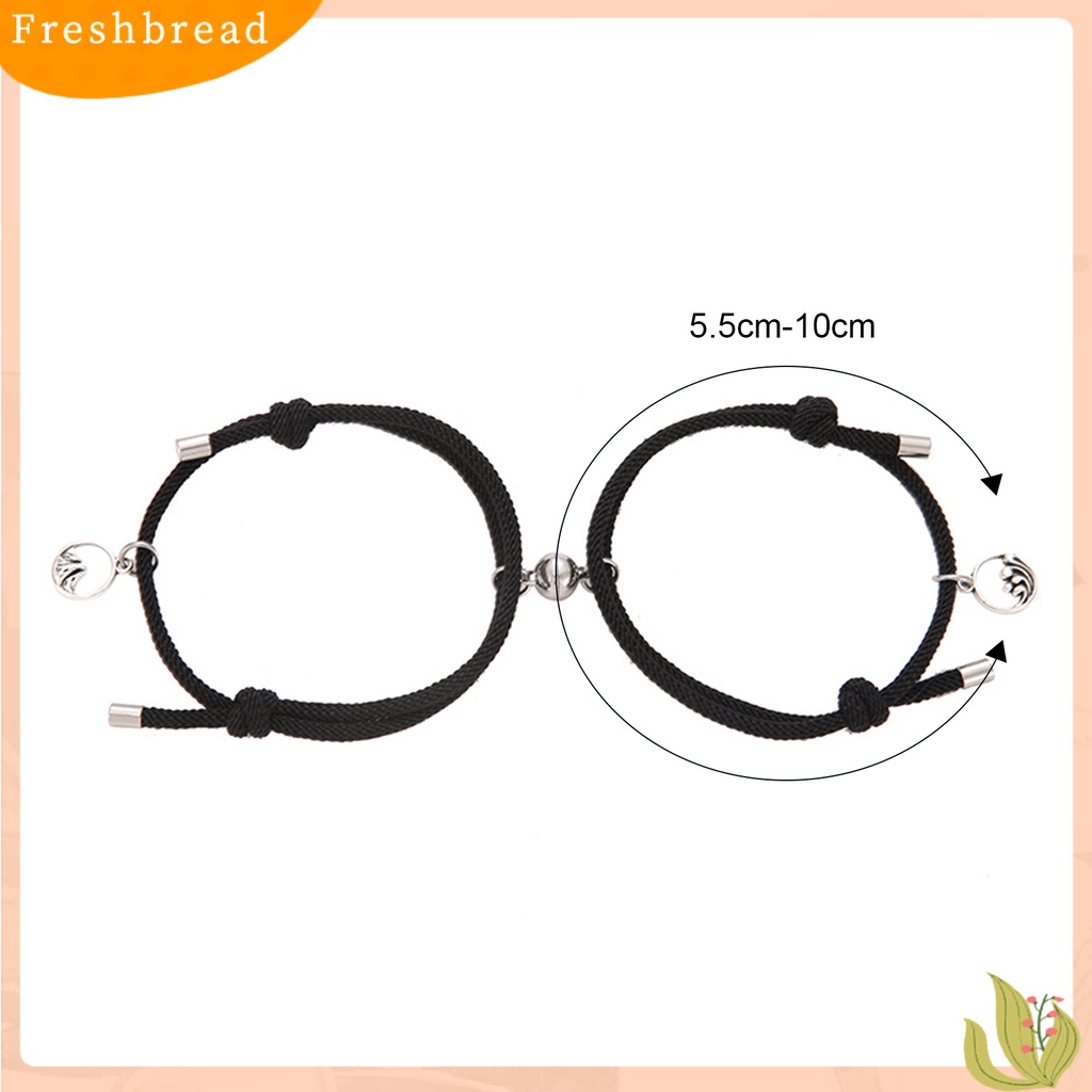 &lt; Freshbread &gt; 2Pcs ic Gelang Adjustable Pasangan Hadiah Paduan Pasangan Tali Braided Bracelet Untuk Pasangan