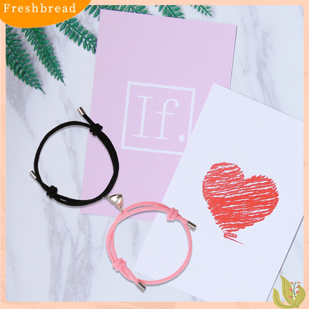 &lt; Freshbread &gt; 2Pcs Gelang Cantik ic Adsorpsi Alloy Elegan Panjang Adjustable Fashion Bracelet Untuk Pacaran