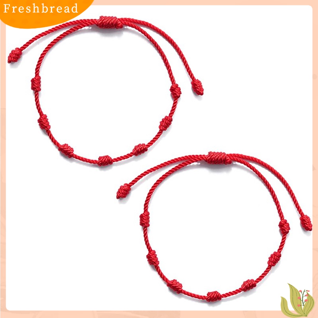 &lt; Freshbread &gt; 2Pcs Gelang Tali Merah Keberuntungan 7simpul Perlindungan Tali Jimat Hadiah Tahun Baru