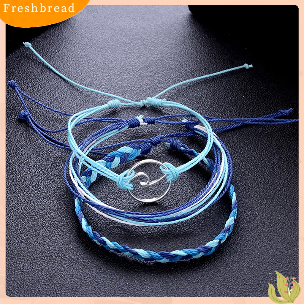 &lt; Freshbread &gt; Gelang Tangan Rantai Ankle Pantai Bahan Alloy Tahan Air Multi-layer Untuk Hadiah