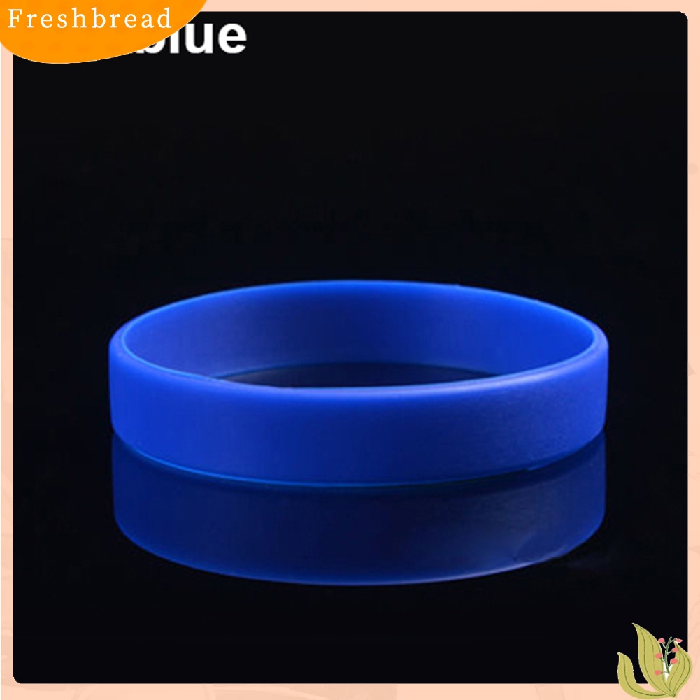 &lt; Freshbread &gt; 2Pcs Fashion Silicone Wristbands Wrist Band Gelang Desain Olahraga Warna Solid