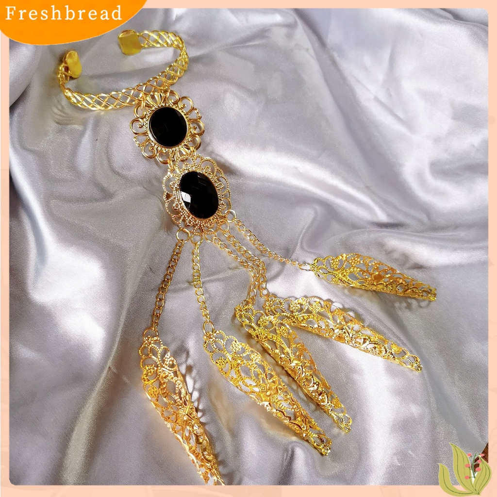 &lt; Freshbread &gt; Gelang Jari Emas 5paku Jari Panjang Tari Perut Etnik Props India Thai Dance Perempuan Bangle Pentas Panggung