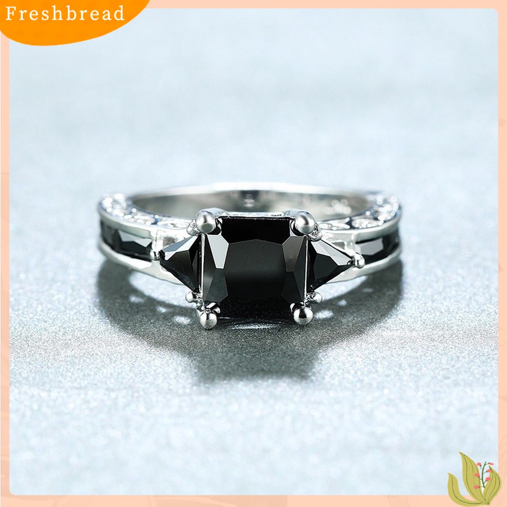 &lt; Freshbread &gt; Wanita Cincin Cubic Zirconia Eropa Dan Amerika Berongga Keluar Vintage Geometris Dekorasi Bersinar Lady Janji Pernikahan Band Cincin Perhiasan Aksesori