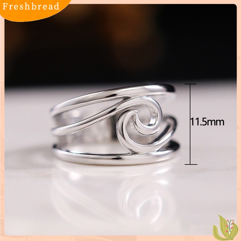 &lt; Freshbread &gt; Cincin Wanita Electroplating Cincin Jari Desain Gelombang Artistik Ringan Untuk Pesta