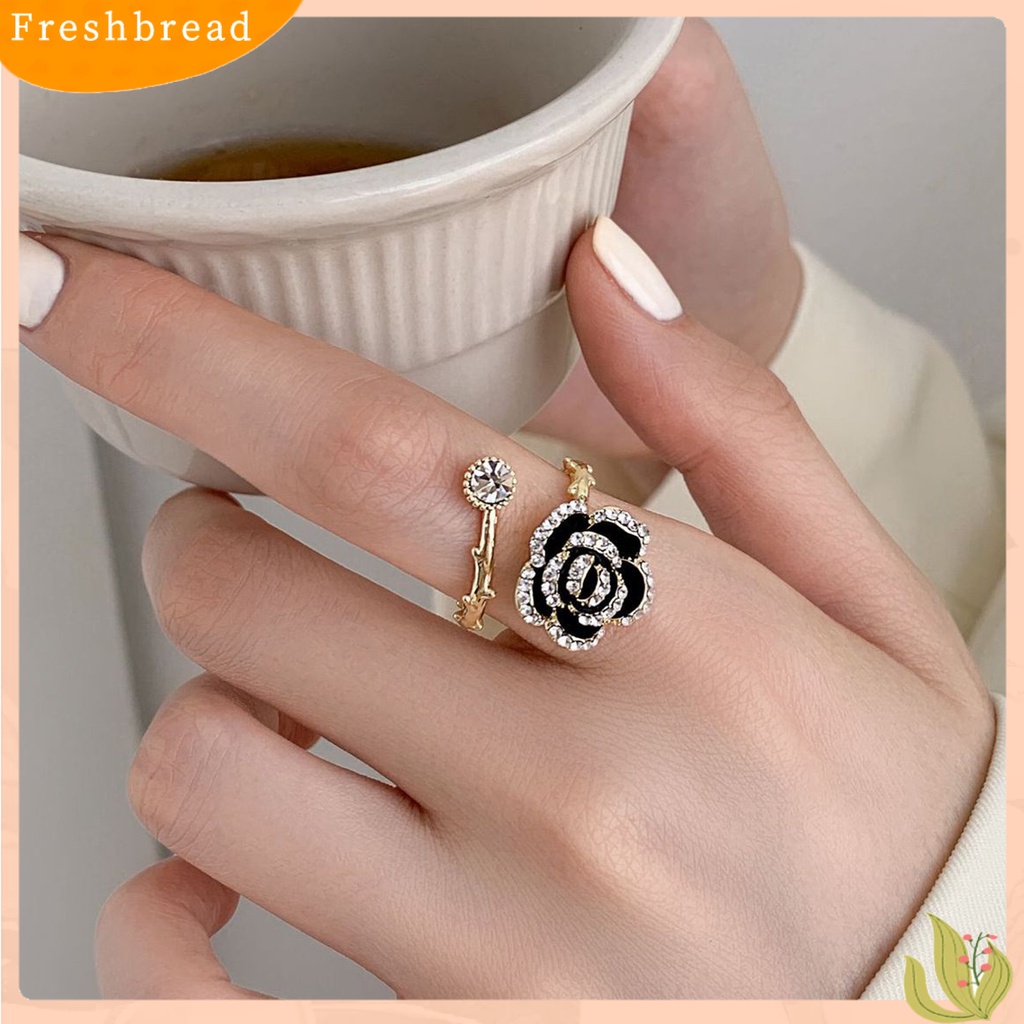 &lt; Freshbread &gt; Wanita Cincin Camellia Pembukaan Perhiasan Adjustable Gaya Korea Cincin Hadiah Ulang Tahun