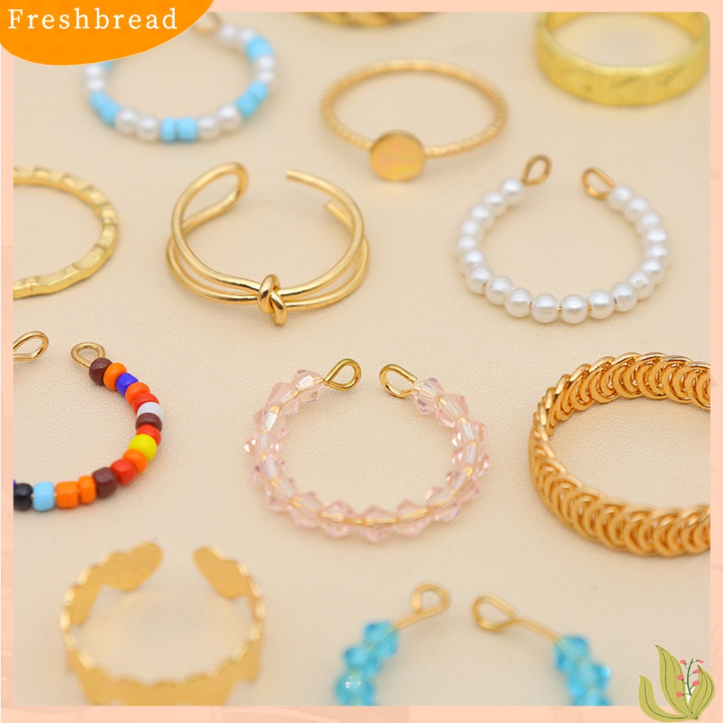 &lt; Freshbread &gt; 12Pcs/Set Mutiara Imitasi Multicolor Beads Knuckle Rings Opening Heart Knot Women Knuckle Rings Perhiasan Aksesoris