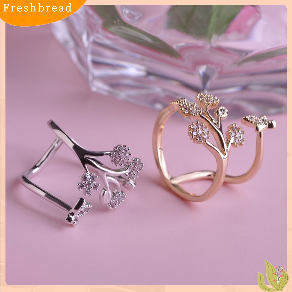 &lt; Freshbread &gt; Cincin Tunangan Desain Kupu-Kupu Perhiasan Silver Lovely Untuk Wanita Perempuan Lady