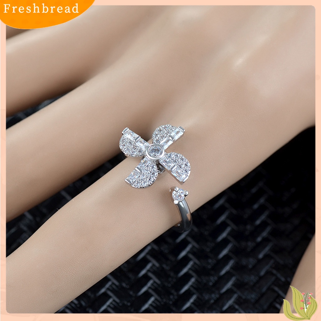 &lt; Freshbread &gt; Cincin Unisex Berputar Dapat Disesuaikan Mengkilap Dilapisi Melepaskan Kecemasan Cincin Perhiasan Hadiah
