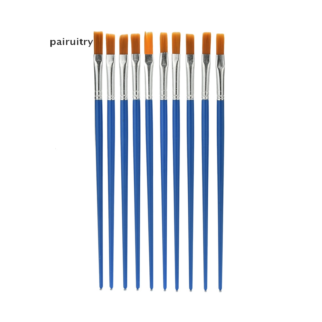 Prt 10pcs/Set Kuas Cat Set New Nylon Blue Brush Kid Watercolor Gambar Paing PRT