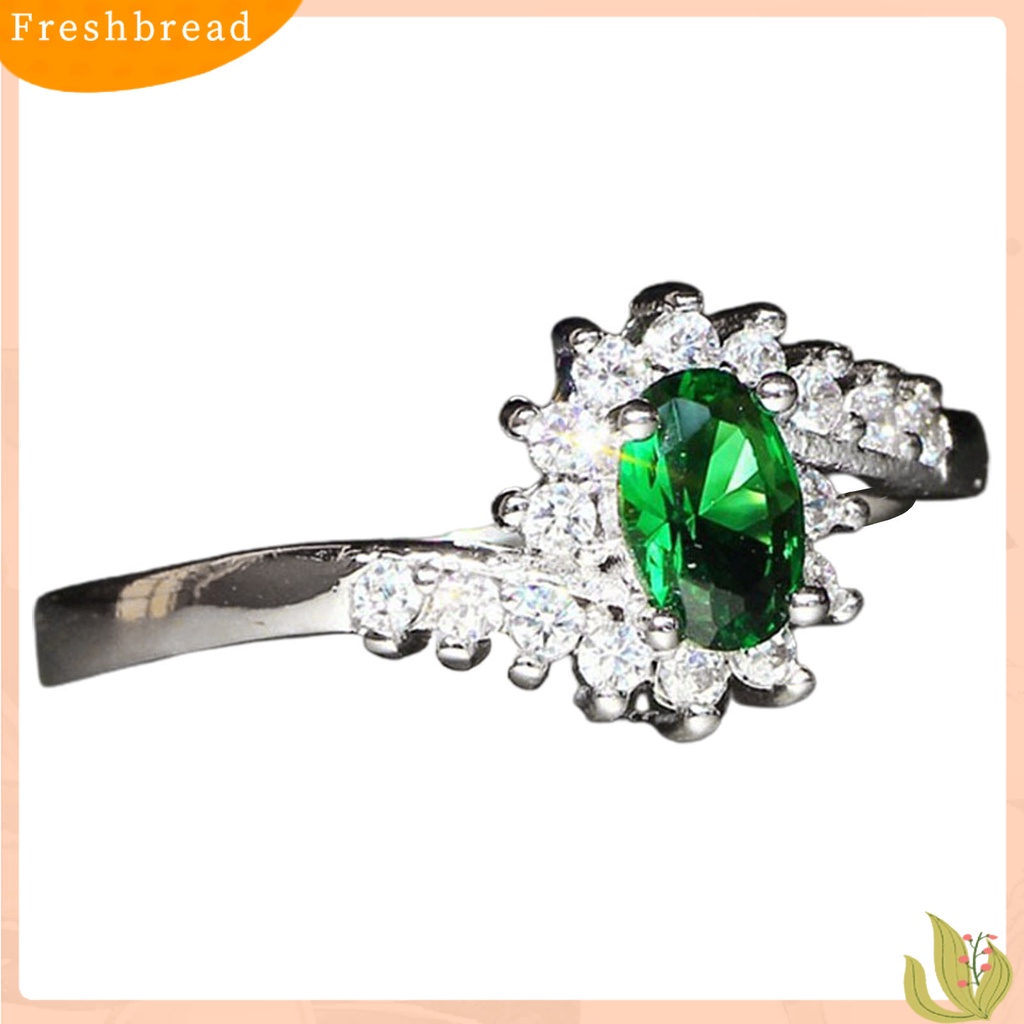 < Freshbread > Perhiasan Cincin Geometris Pengerjaan Halus Indah Bersinar Cubic Zircon Ring Untuk Pesta