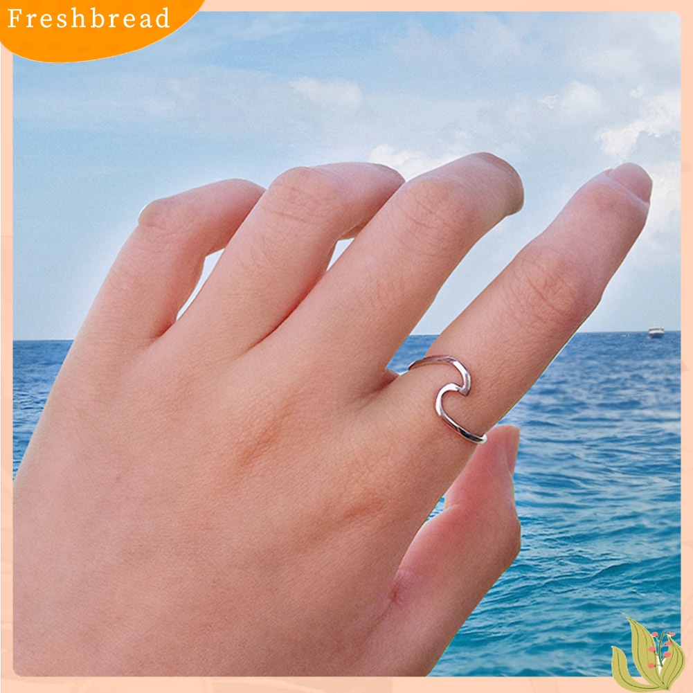 &lt; Freshbread &gt; Fashion Wanita Kreatif Bentuk Gelombang Jari Cincin Pertunangan Pesta Perhiasan Hadiah