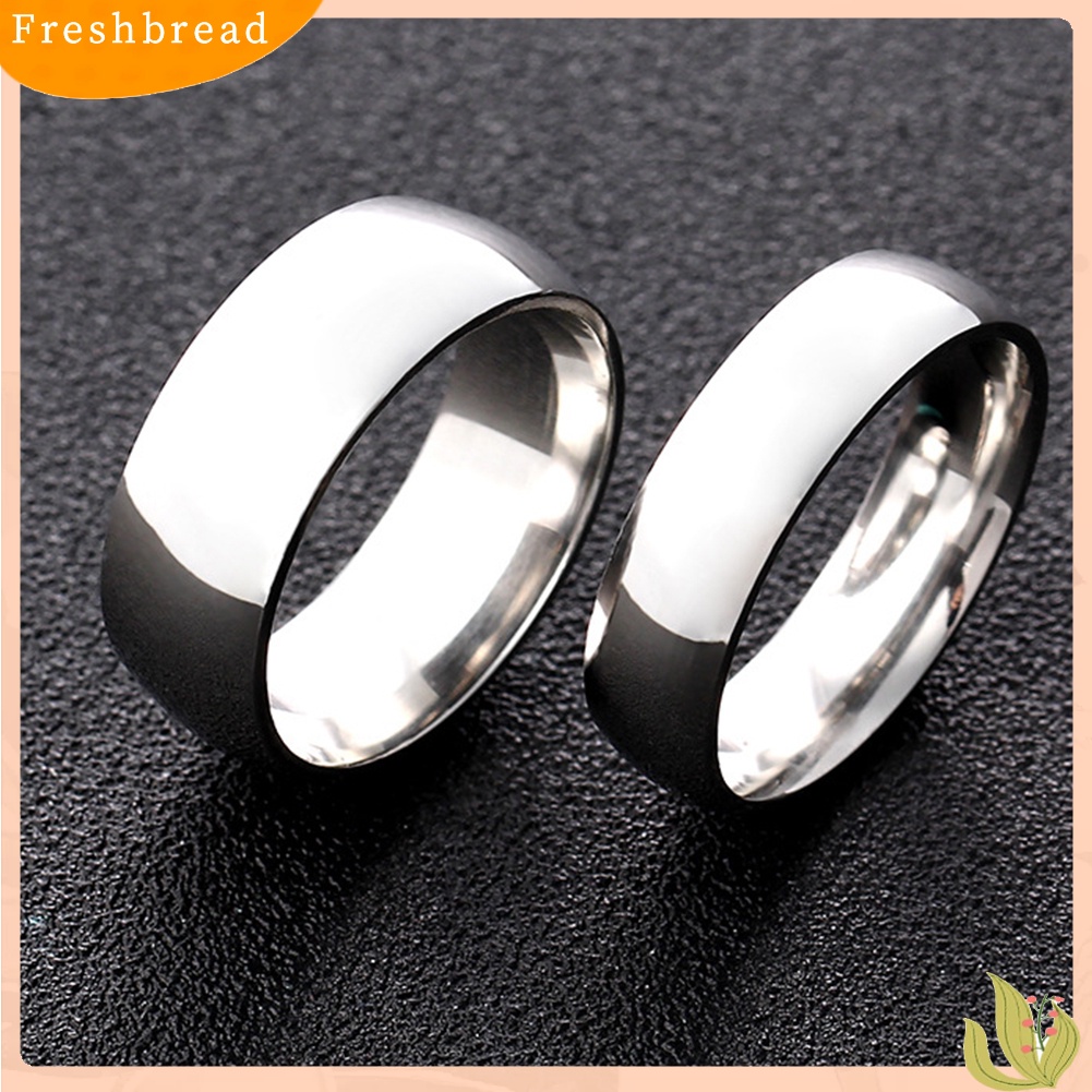 &lt; Freshbread &gt; Unisex Fashion Stainless Steel Pertunangan Pasangan Band Jari Cincin Perhiasan Hadiah