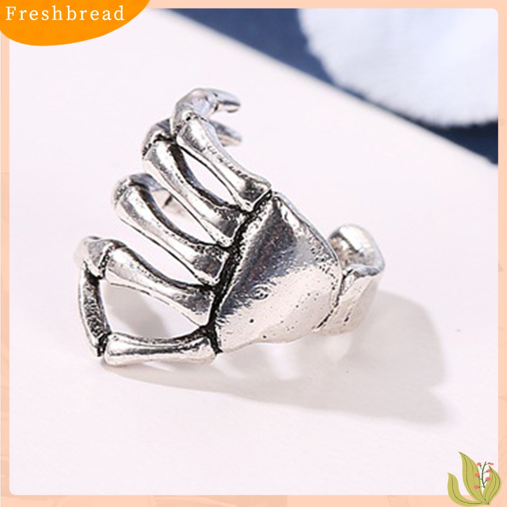 &lt; Freshbread &gt; 1Pc Wanita Tengkorak Tangan Telinga Manset Klip On Anting Tulang Rawan Perhiasan Non-piercing