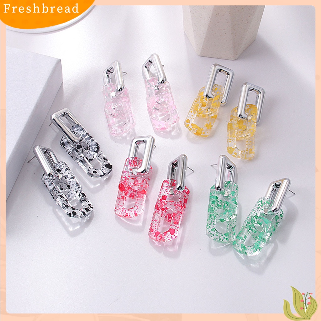 &lt; Freshbread &gt; 1pasang Ear Stud Akrilik Berlebihan Anting Drop Geometris Artistik Untuk Kehidupan Sehari-Hari