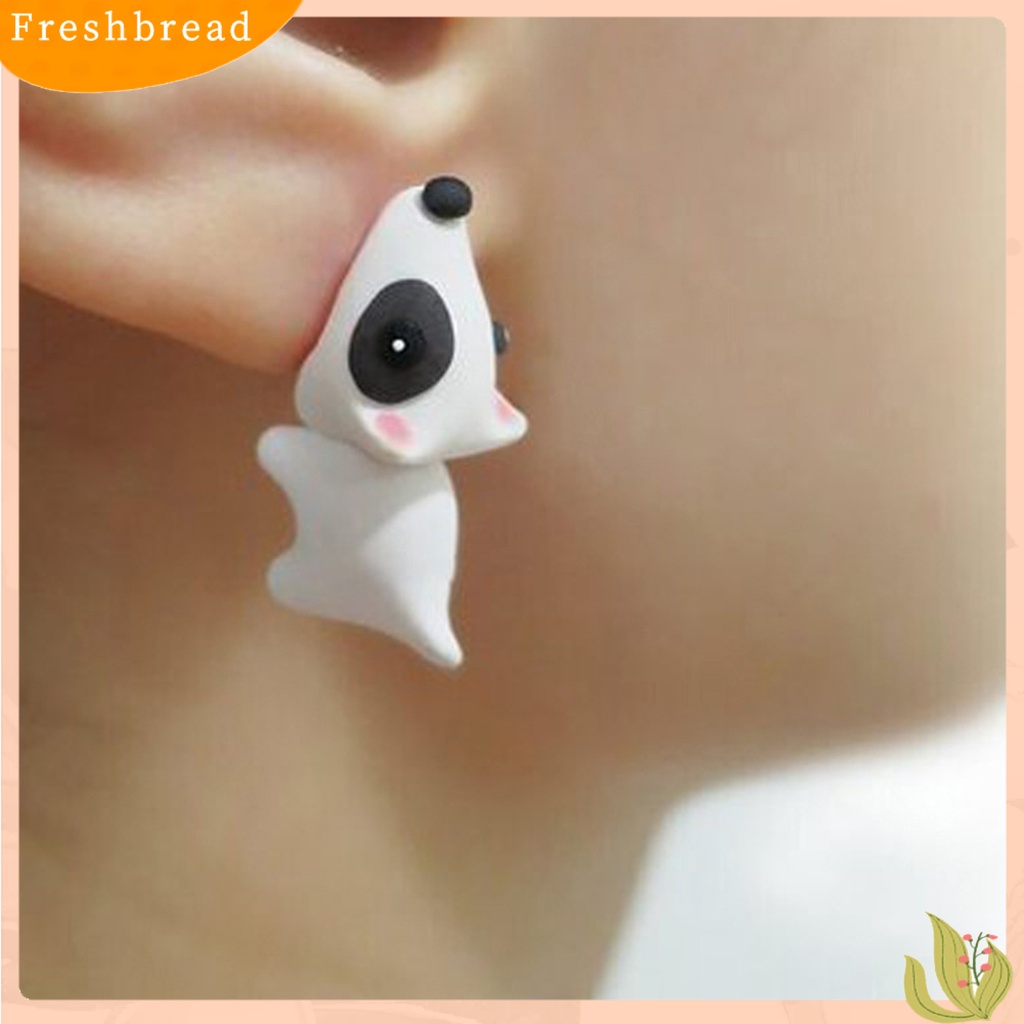 &lt; Freshbread &gt; 3D Bentuk Hewan Wanita Anting Gigit Postur Tubuh Paduan Kartun Menggemaskan Stud Earrings Perhiasan Aksesori