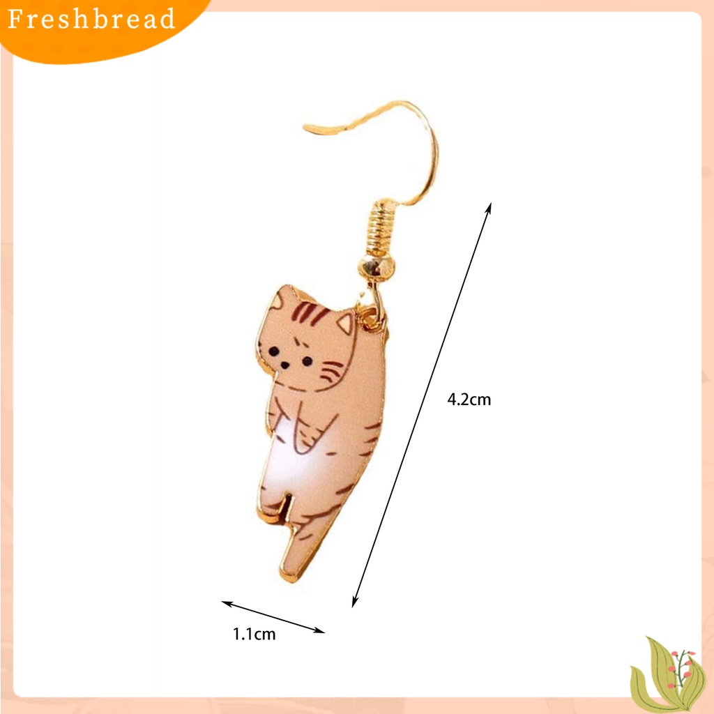 &lt; Freshbread &gt; 1pasang Liontin Anting Kepribadian Manis Telinga Dekorasi Lucu Kartun Kucing Gadis Anting Kait Aksesori Perhiasan