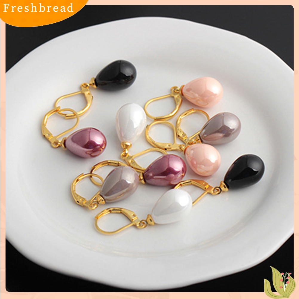 &lt; Freshbread &gt; Wanita Manis Tetesan Air Resin Menjuntai Leverback Anting Perhiasan Hadiah Teman