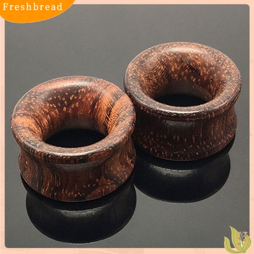 &lt; Freshbread &gt; Padat Organik Alami Double Flared Saddle Ear Plugs Meat Tunnels Hollow Gauge