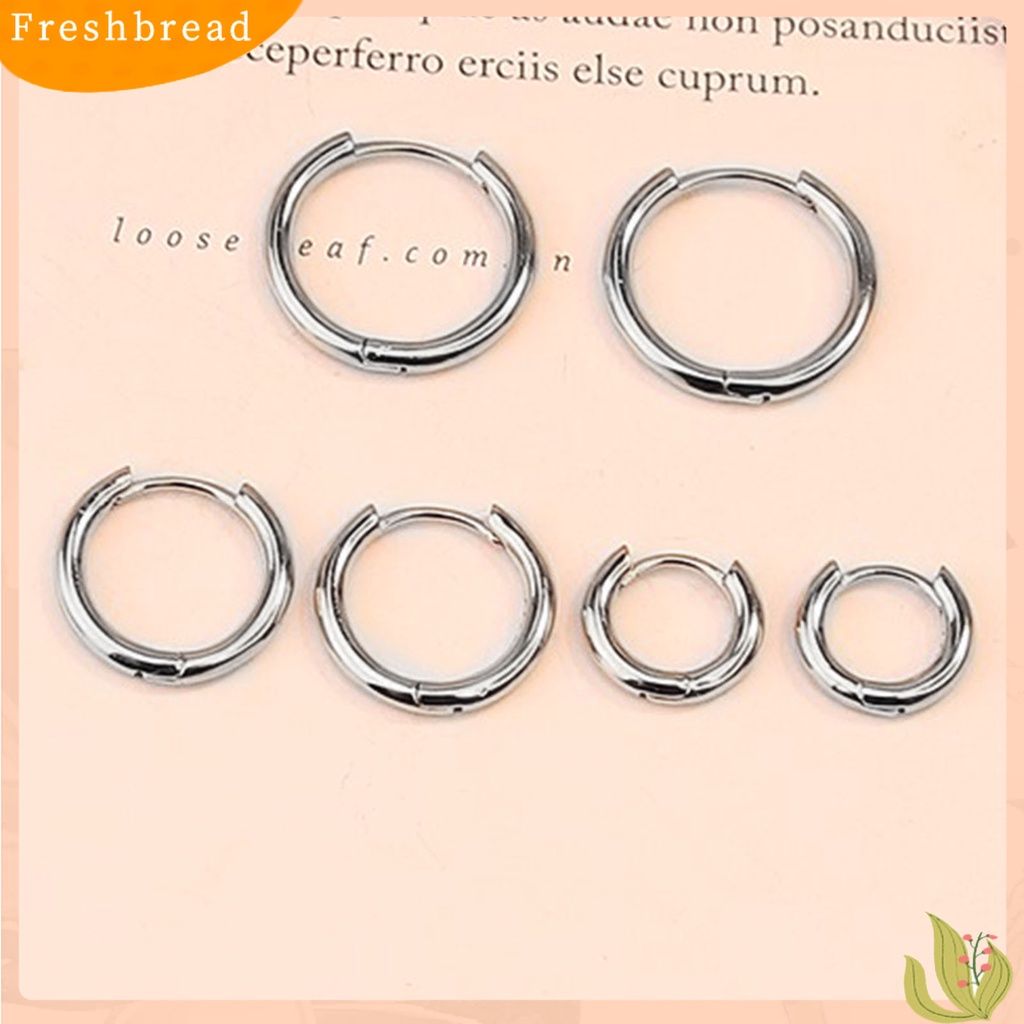 &lt; Freshbread &gt; 1Pc Unisex Anting Hoop All-match Perhiasan Aksesori Tusuk Bulat Anting Sederhana Untuk Belanja