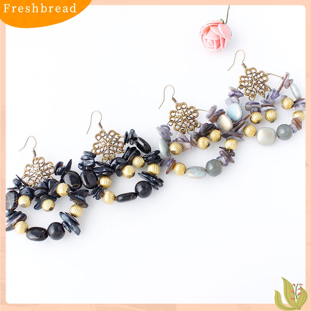 &lt; Freshbread &gt; Warna-Warni Wanita Bohemian Manik-Manik Kait Anting Perjamuan Perhiasan Hadiah Ulang Tahun