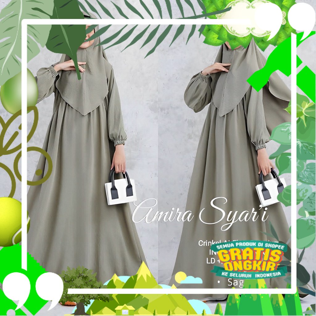 GAMIS ANAK PEREMPUAN USIA TANGGUNG 10 11 12 13 TAHUN AMIRA SYARI TEEN KIDS BAHAN CRINKLE AIRFLOW MOT