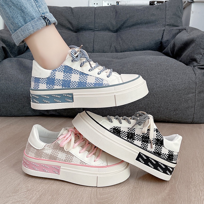 JBI-0280 GRATIS BOX Sepatu Kanvas Sneakers Wanita Fashion Trendy Casual Wonyoung Shoes Import Terbaru