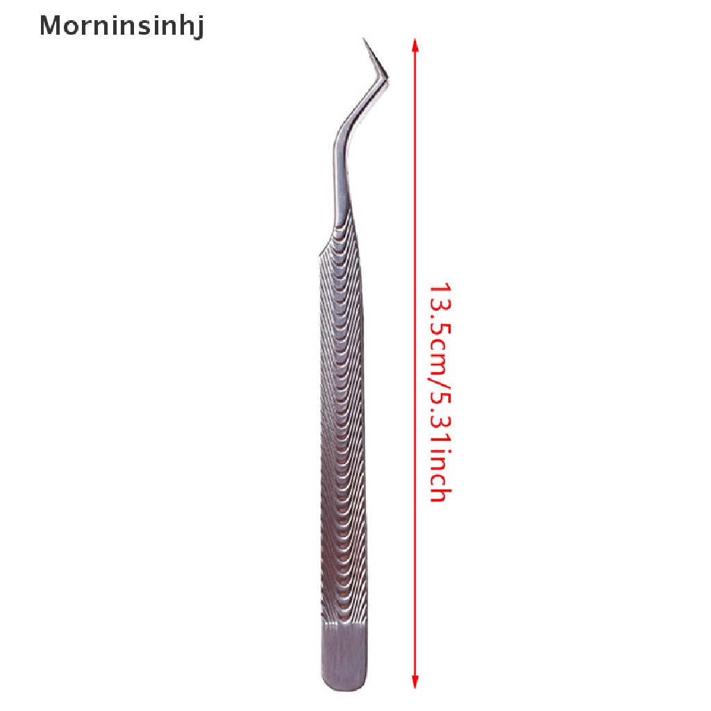 Mornin Pinset Ekstensi Bulu Mata Lengkung Pinset Stainless Steel Alat Makeup id