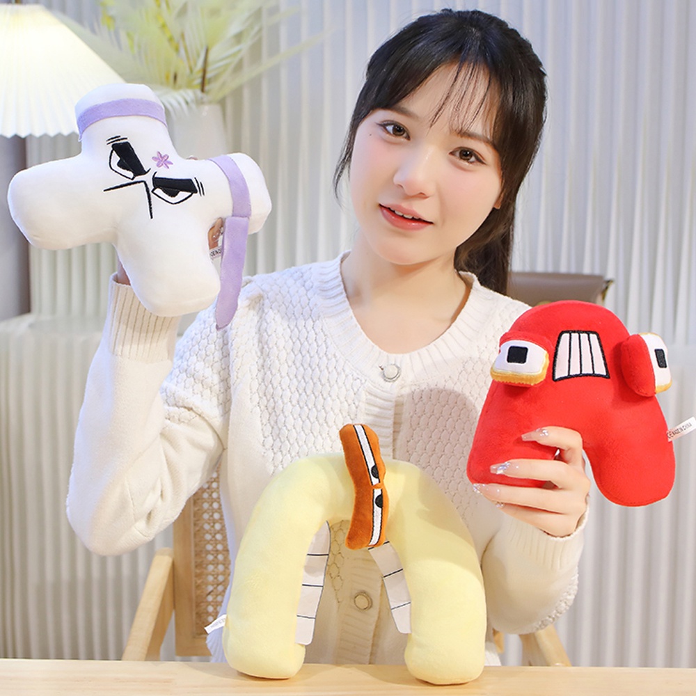 LAKOE Boneka Mainan Bantal Stuffed Plush Desain 26 Huruf/Alfabet Lore Stuffed Doll