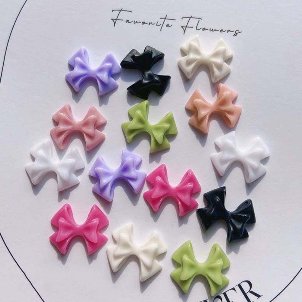 AUGUSTINA Augustina Bow Nail Dekorasi Fashion Korea Nail Charms Ikatan Simpul Manikur Aksesoris Hiasan Kuku Perhiasan Kuku